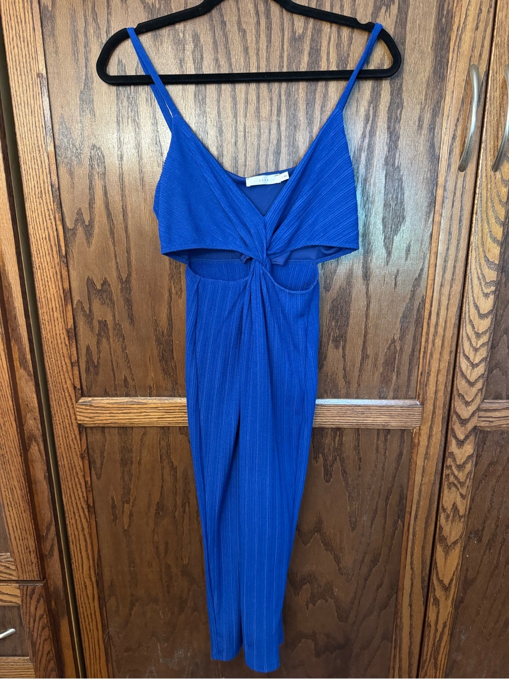 Lush Royal Blue Knot-Front Midi Dress